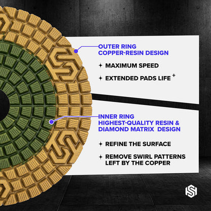 Tile and Stone Technologies™ Copper Resin Hybrid Pads